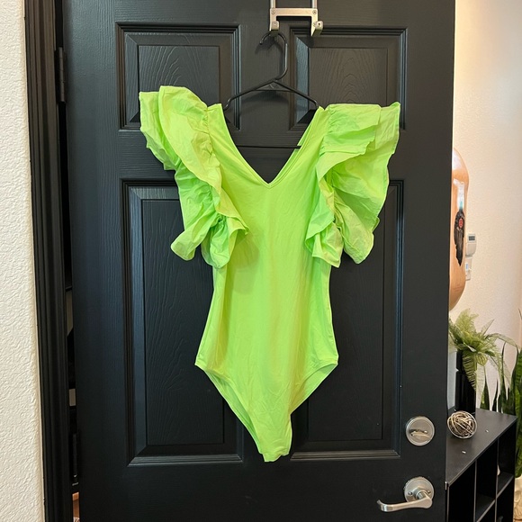 Tops - Bodysuit with Ruffle Sleeves